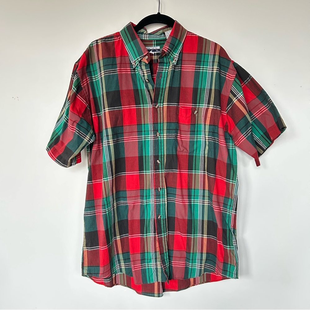 Vintage Anchor Bay Plaid Button Down shirt